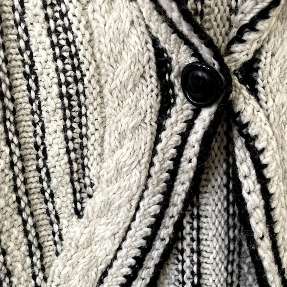 cAbi black white vest wool one button detail knit vest top comfortable stylish - Image 4