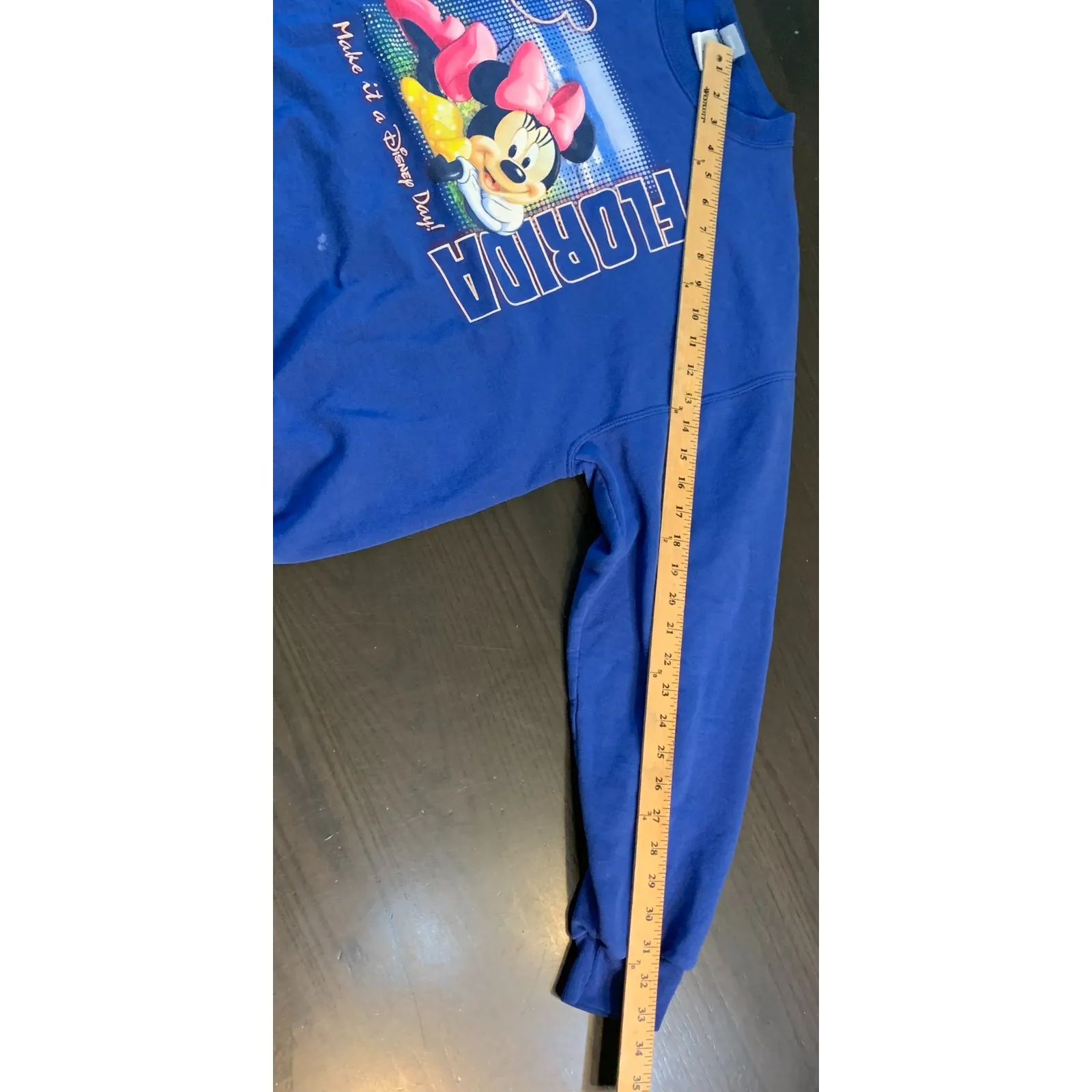 Vtg Disney Minnie Mouse Florida Graphic Sweatshirt Blue Crewneck Adult Large - Image 10