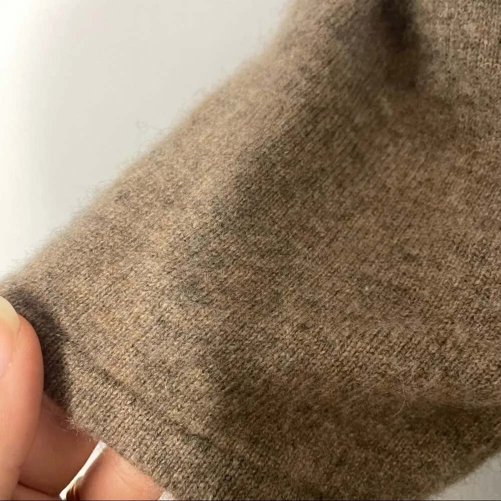 LULLILU RONIT ZILKHA Cashmere Sweater Dress Womens Size Small Babydoll Neutral Brown - Image 3