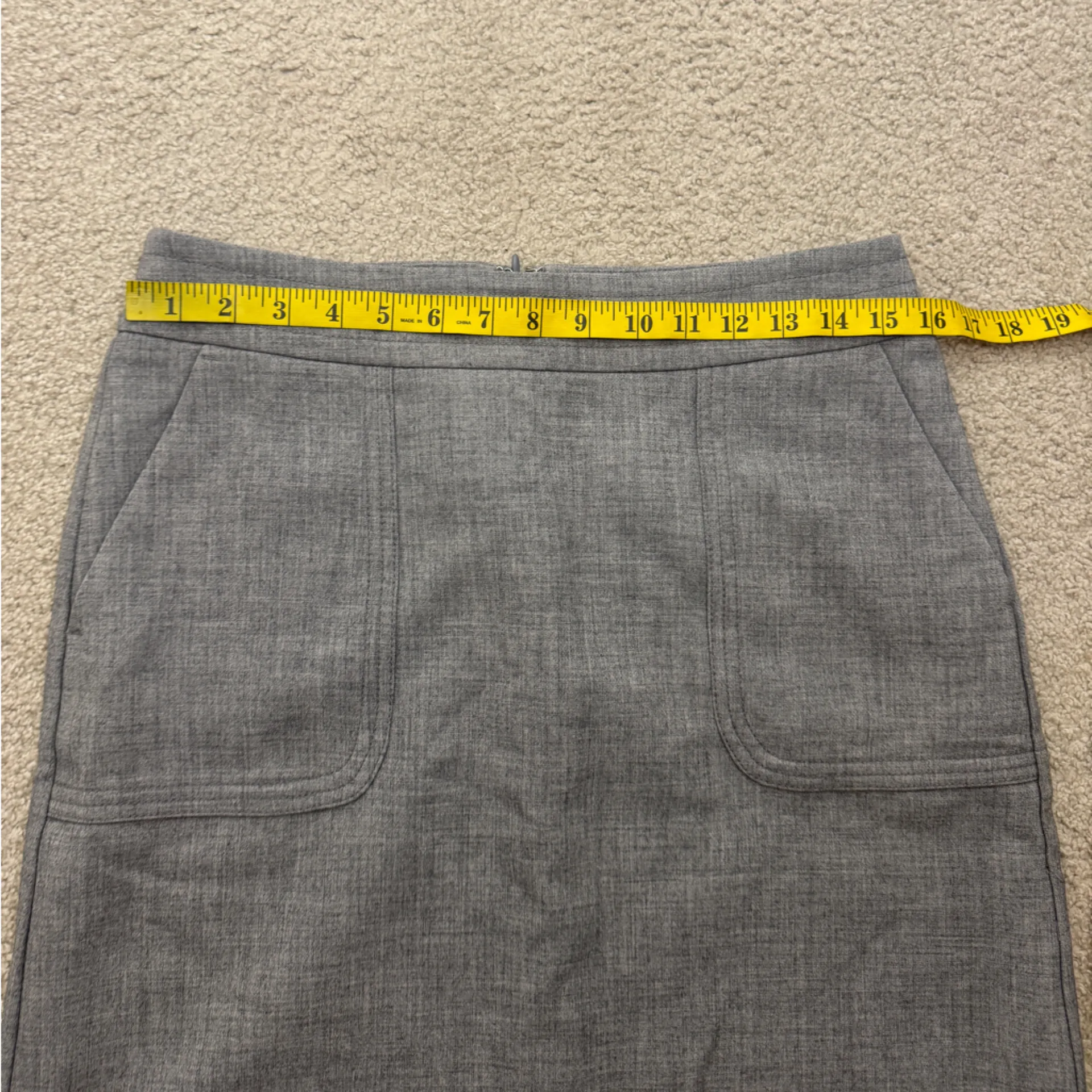 LOFT Classic Gray Pencil Skirt with Pockets - Image 6