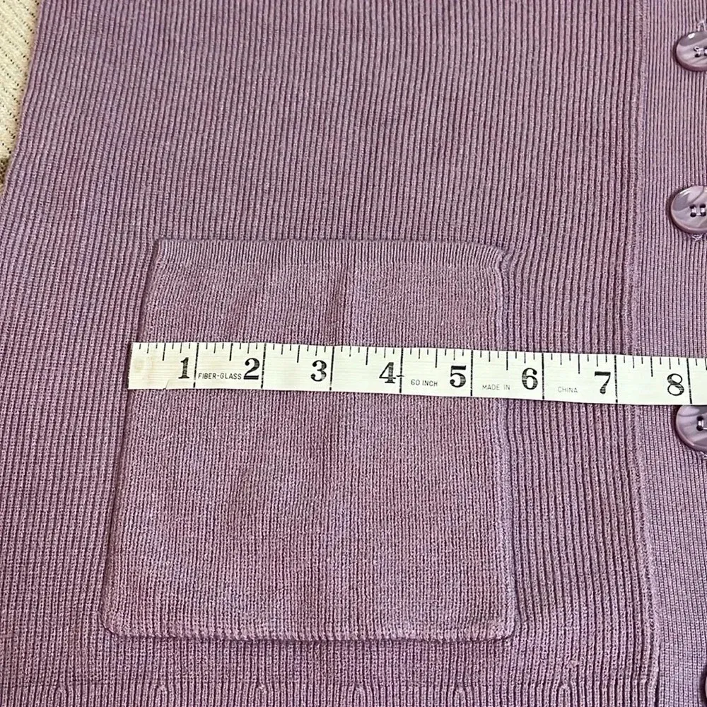 💫Revolve One Grey Day Shauni boyfriend purple cardigan sweater Size L - Image 12