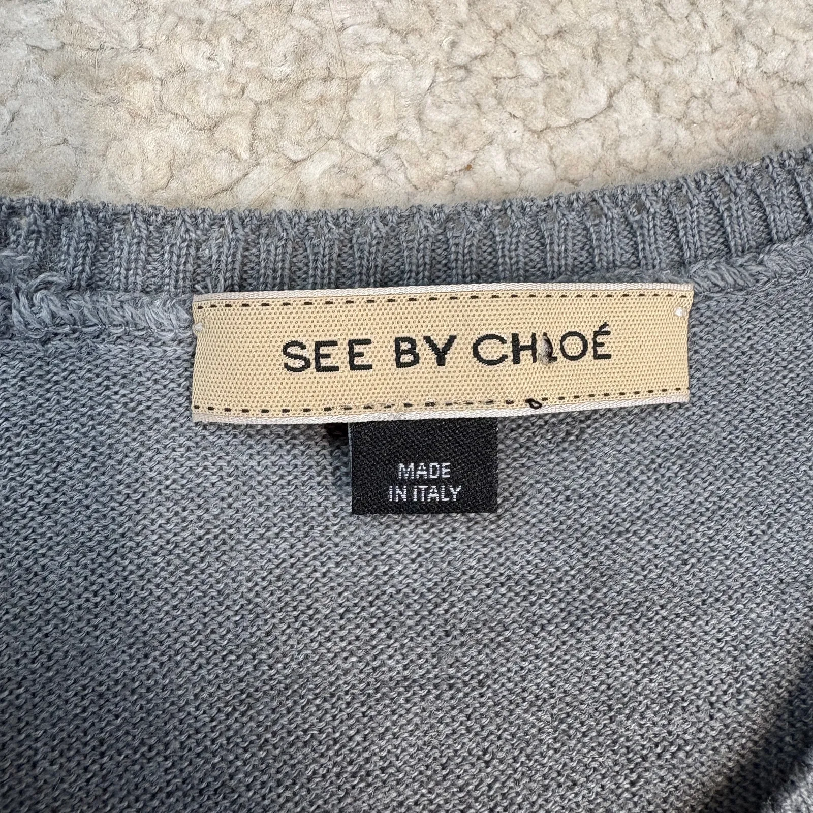 See By Chloe Gray Skull Button Down Wool Blend Cardigan Size XS - Image 4