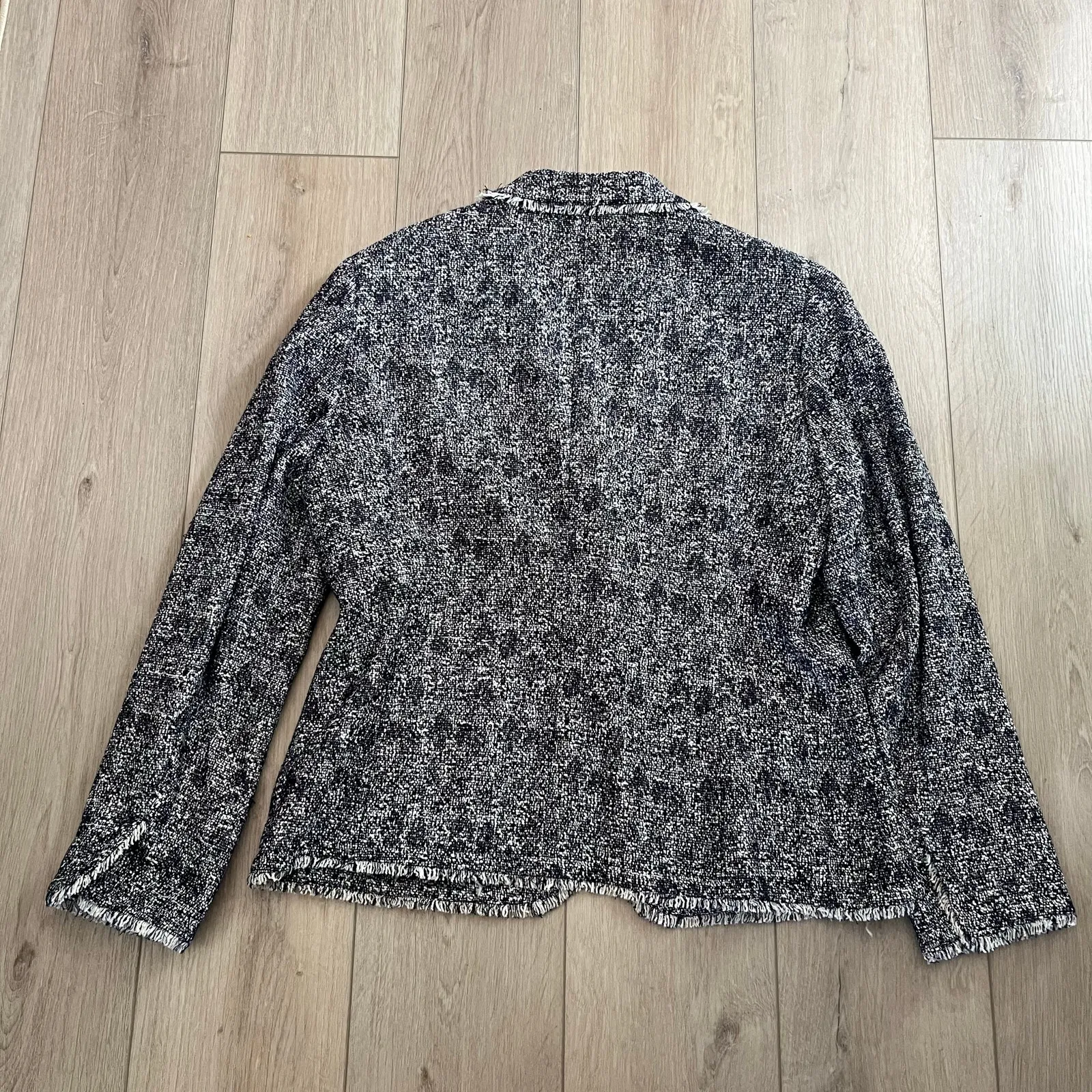 Talbots Women’s Navy Blue Tweed Blazer Size 16 - Image 2