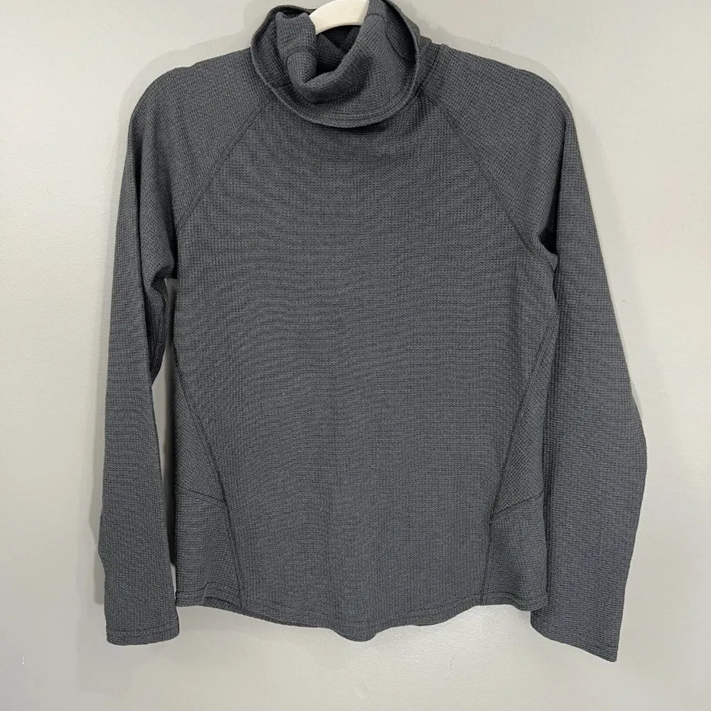 Kuhl Womens Grey Waffle Knit Cowl Neck Long Sleeve Petra turtleneck small - Image 3