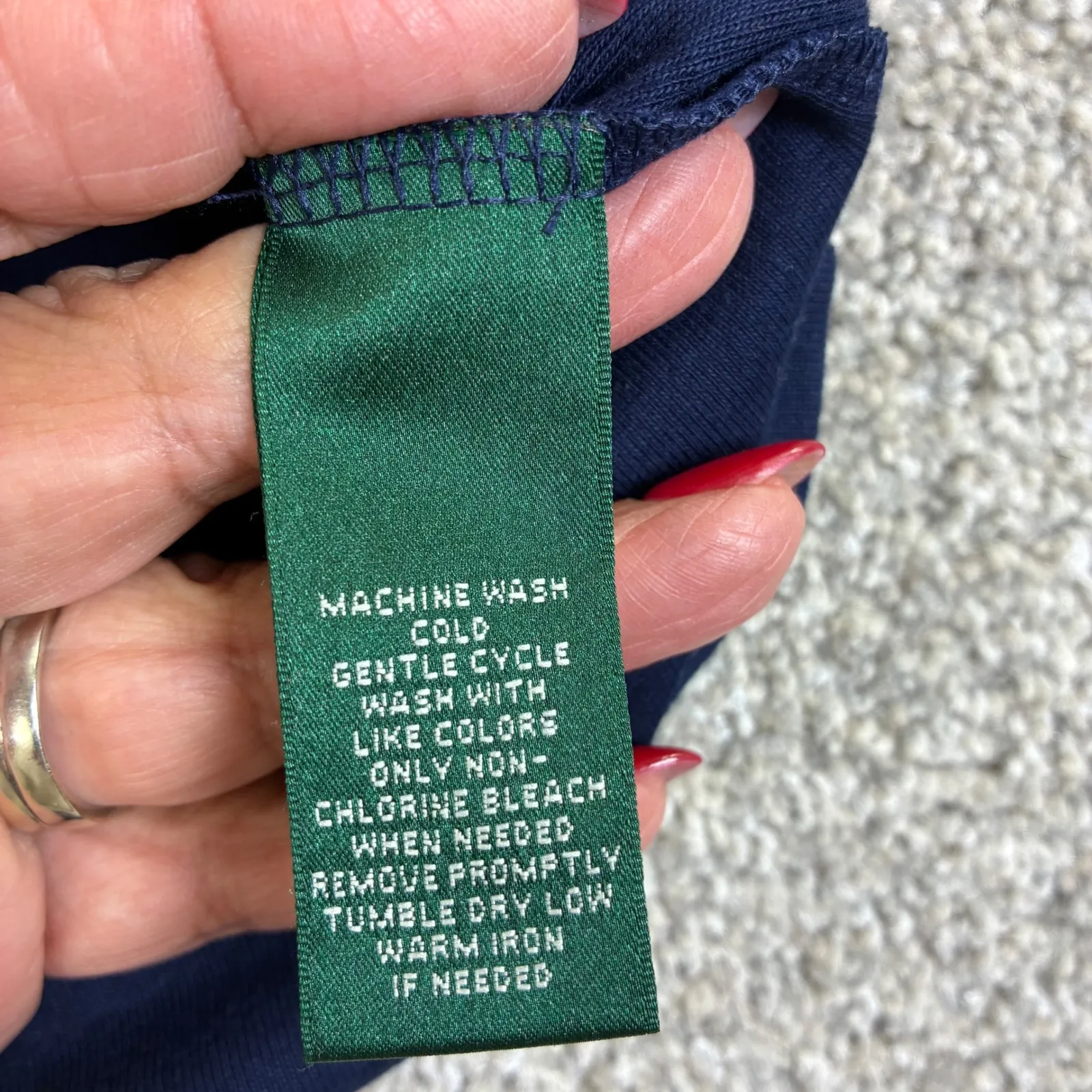 Lauren Ralph Lauren Womens XL Navy Blue Boat Neck 3/4 Bell Sleeve Top Classic - Image 7