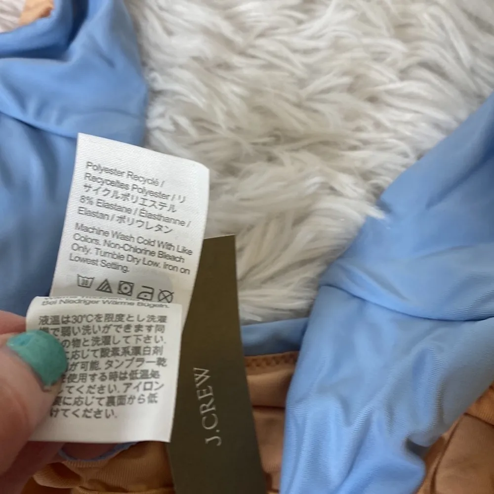 Jcrew Ruched Blue Square neck one piece swimsuit 24 NWT - Image 4