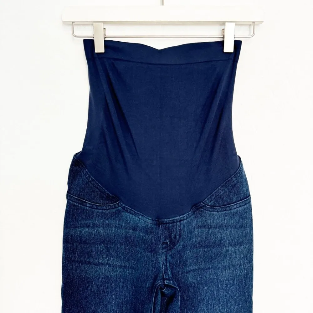 Mama Ankle Jean-ish High Rise Denim Leggings Blue Maternity Pregnancy XS - Image 4