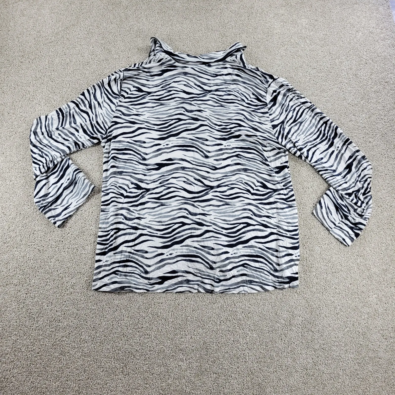 Soma Womens Pajamas XXL White Balck Gray Zebra Print Top Bottom‎ Drawstring Set Size undefined - Image 10