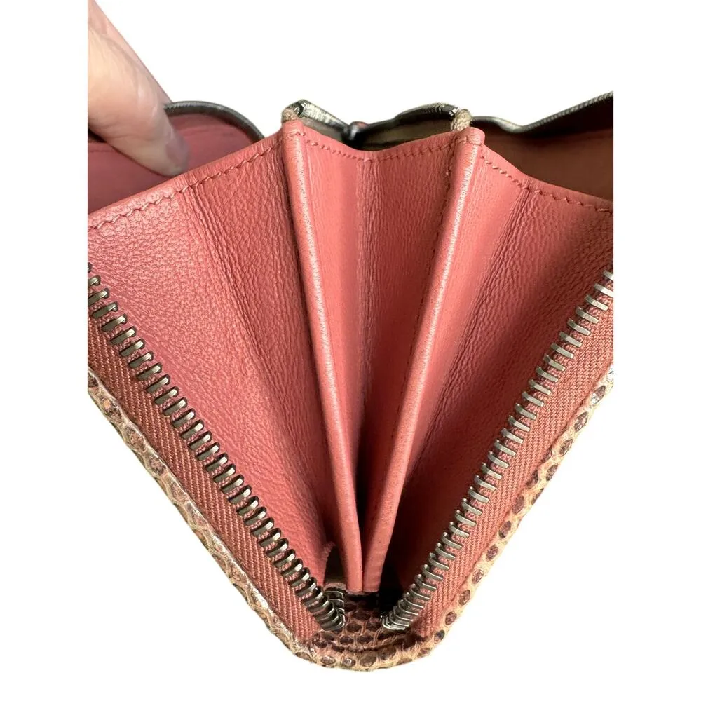 Bottega Veneta Floral Embroidered Intrecciato Leather Zip Around Wallet in Pink - Image 14