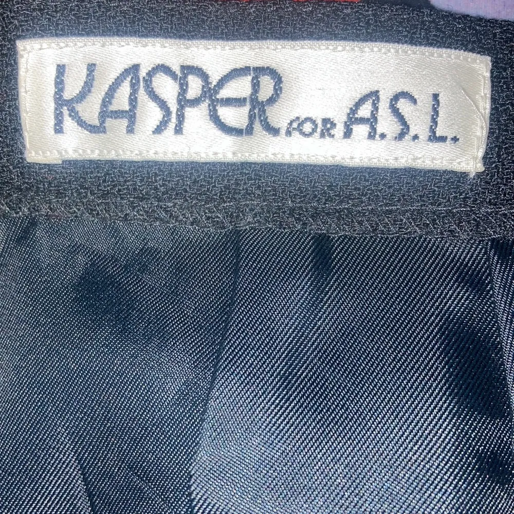 Dark Blue Kasper for A.S.L. Wool Skirt Size 8 - Image 9