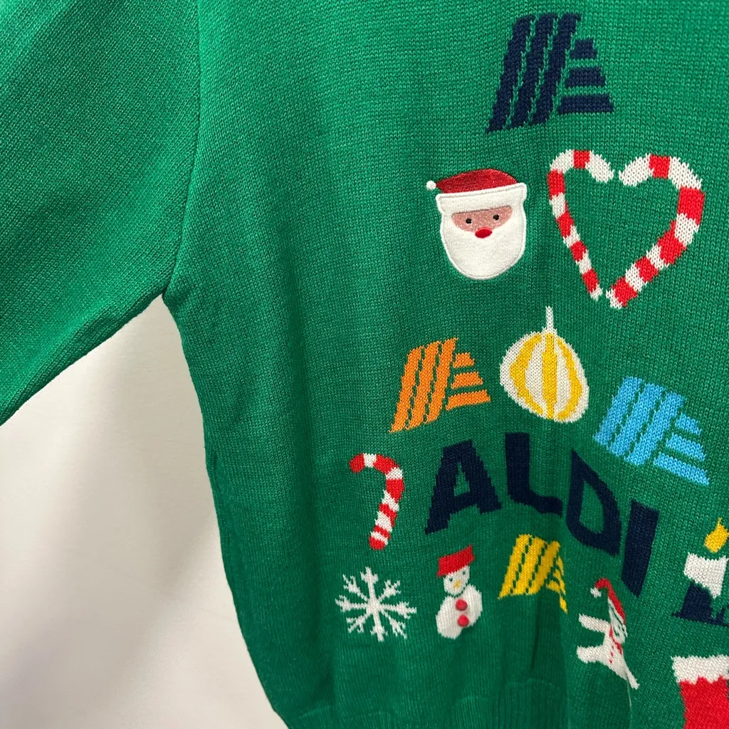 ALDI gear Green Christmas tree Sweater! Festive holiday sweater size large! - Image 4
