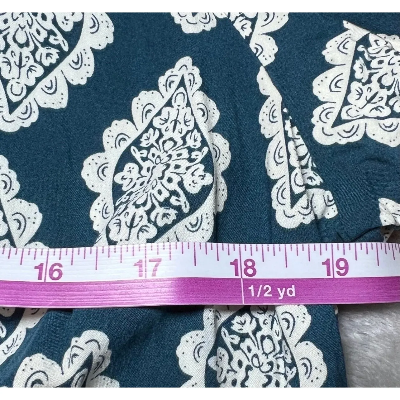 Matilda Jane Shorts Romper Womens Medium Blue White Patterned Tassels Vacation - Image 13