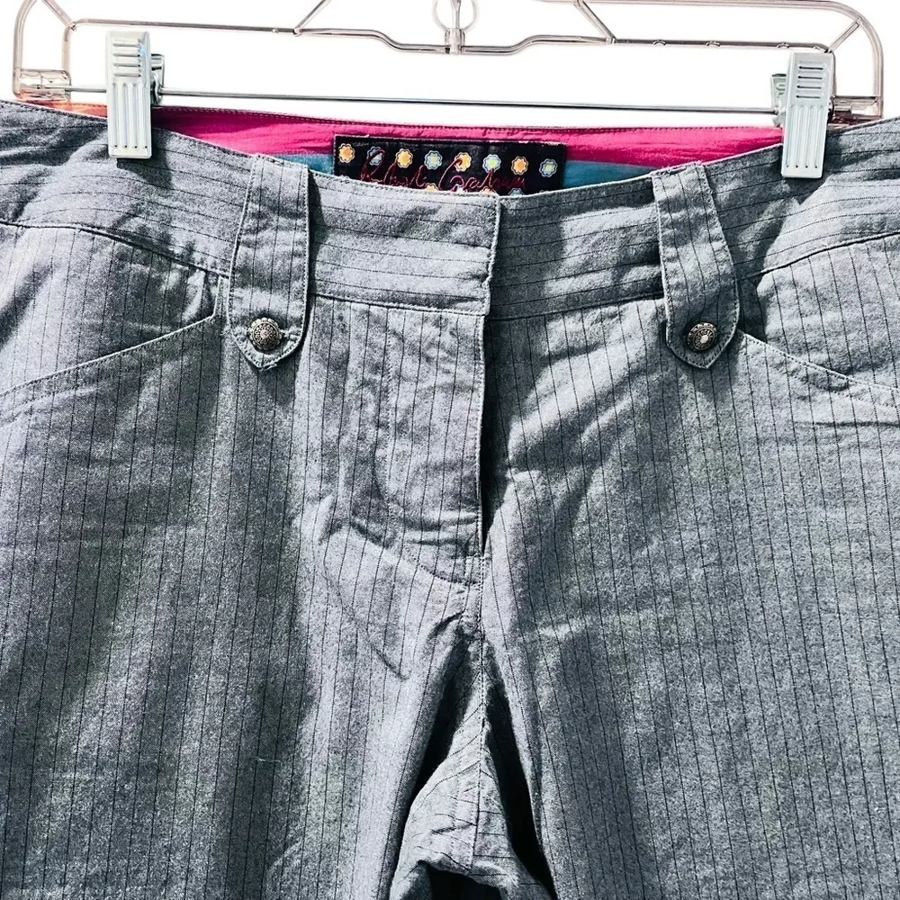 Robert Graham Women's Pinstripe Chino Pants Size 10 100% Cotton Lightweight Blue - Image 3