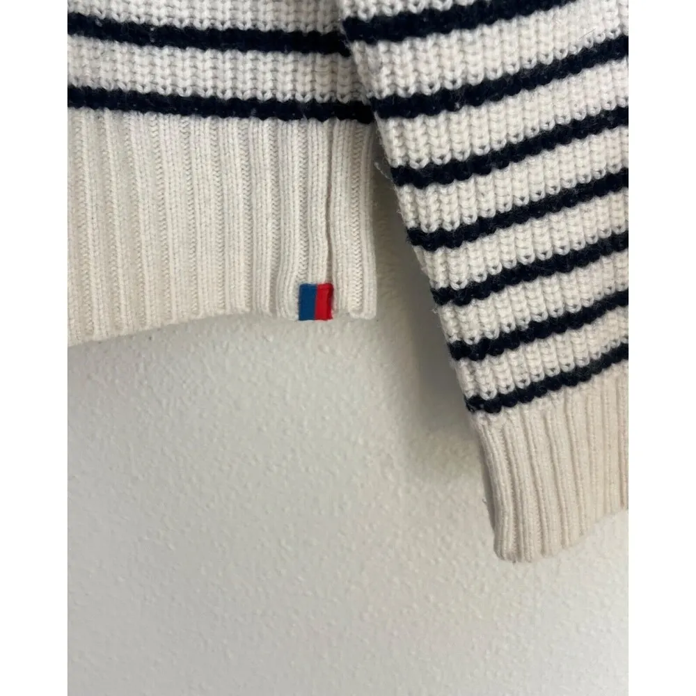 Kule The Banks Wool Sweater Cream Navy Size Small Blue - Image 8