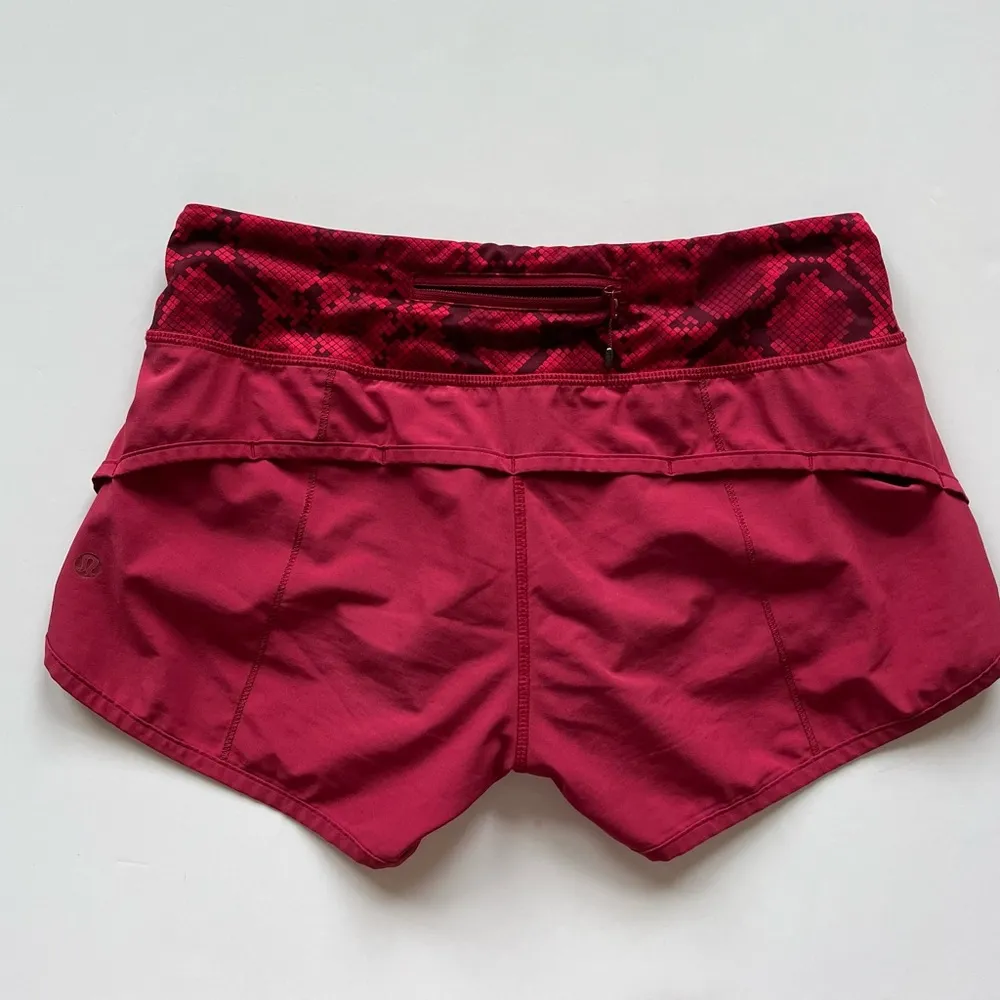 lululemon athletica Speed Up Shorts -Cranberry/ Mini Ziggy Snake Red Tide -4 - Image 2