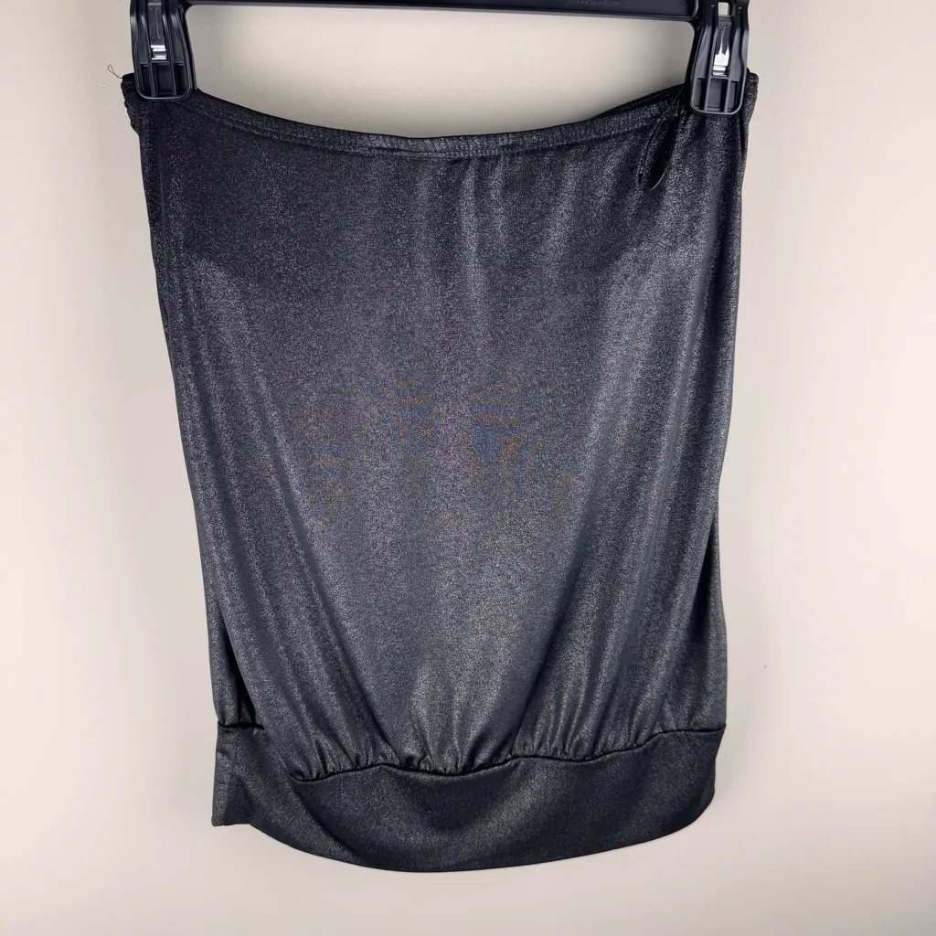 FOREVER 21 Black Strapless Top Sz M Rhinestone V Club Date Night Party‎ Rave - Image 10