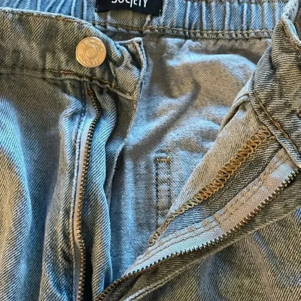 Simple Society Jeans | Mid-Rise Denim Cargo Joggers | Blue | Size: 29 # 1504 - Image 5