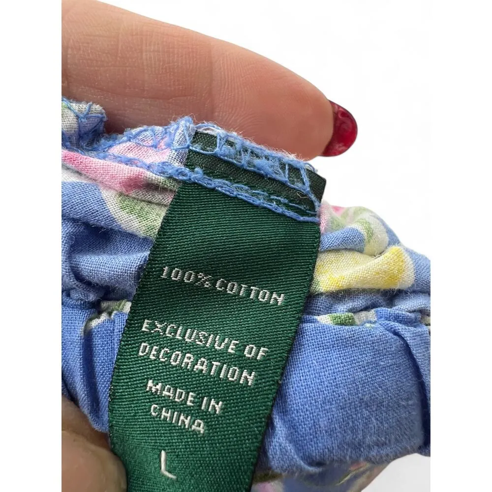 Ralph Lauren | L | 2 Piece Sleepwear Set Top Bottom Floral Pajama Embroidered - Image 6