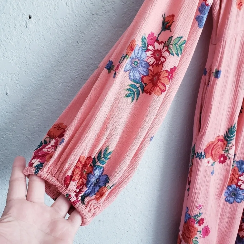 Matilda Jane Long Sleeve Coral Floral Let's Go Out Dress - Image 3