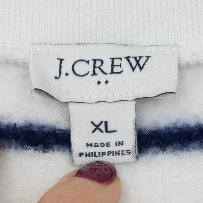 J.Crew  Womens Striped Pullover Top Button Collar Size XL Long Sleeve Nautical - Image 4