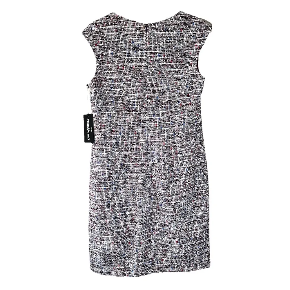 Karl Lagerfeld Paris Womens Tweed Double Breasted Dress Size 10 NWT Quiet Luxury - Image 2
