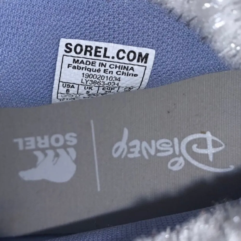 SOREL X DISNEY Frozen Out ‘N About Silver Waterproof Faux Shearling Boots - Image 7