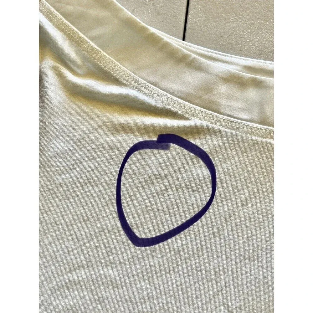 BCBGeneration Ivory Boatneck Satin Trim Top L | Semi Sheer Balletcore Minimalist - Image 11