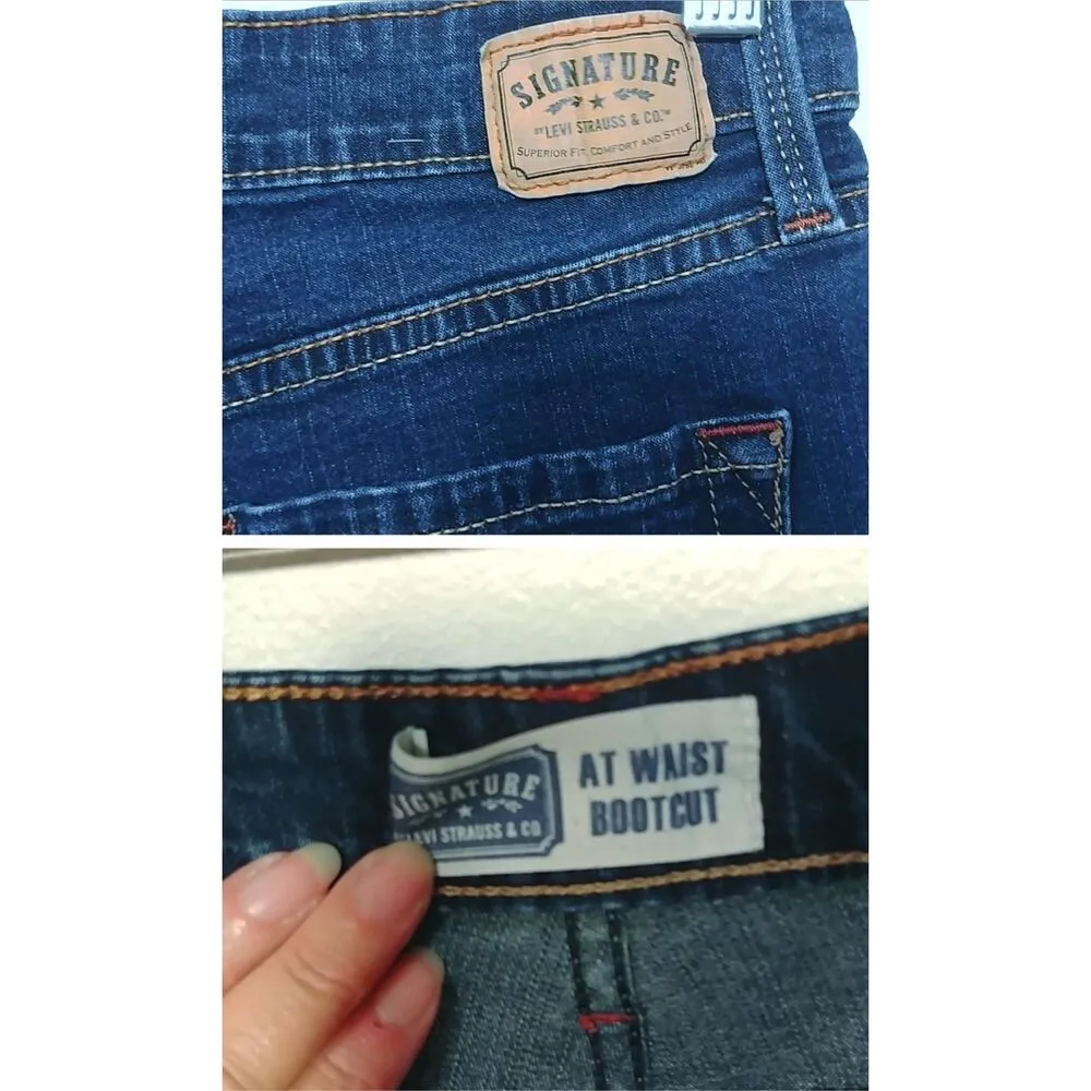 Dark Wash Levi's Signature At Waist Bootcut Jeans 8 Short/24” inseam - Image 3