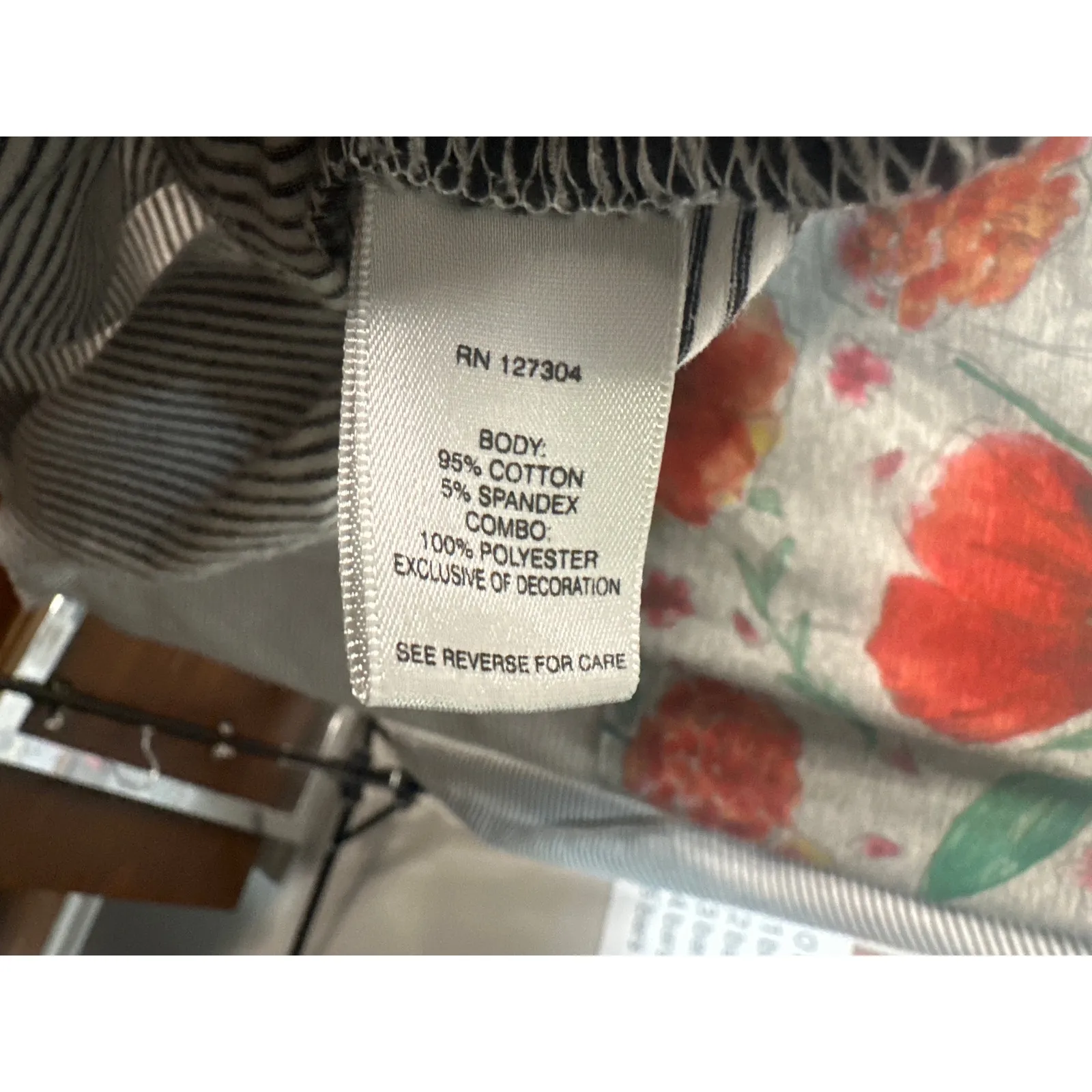 John Mark  Rose Applique Floral Pull Over Striped Tunic - Image 7