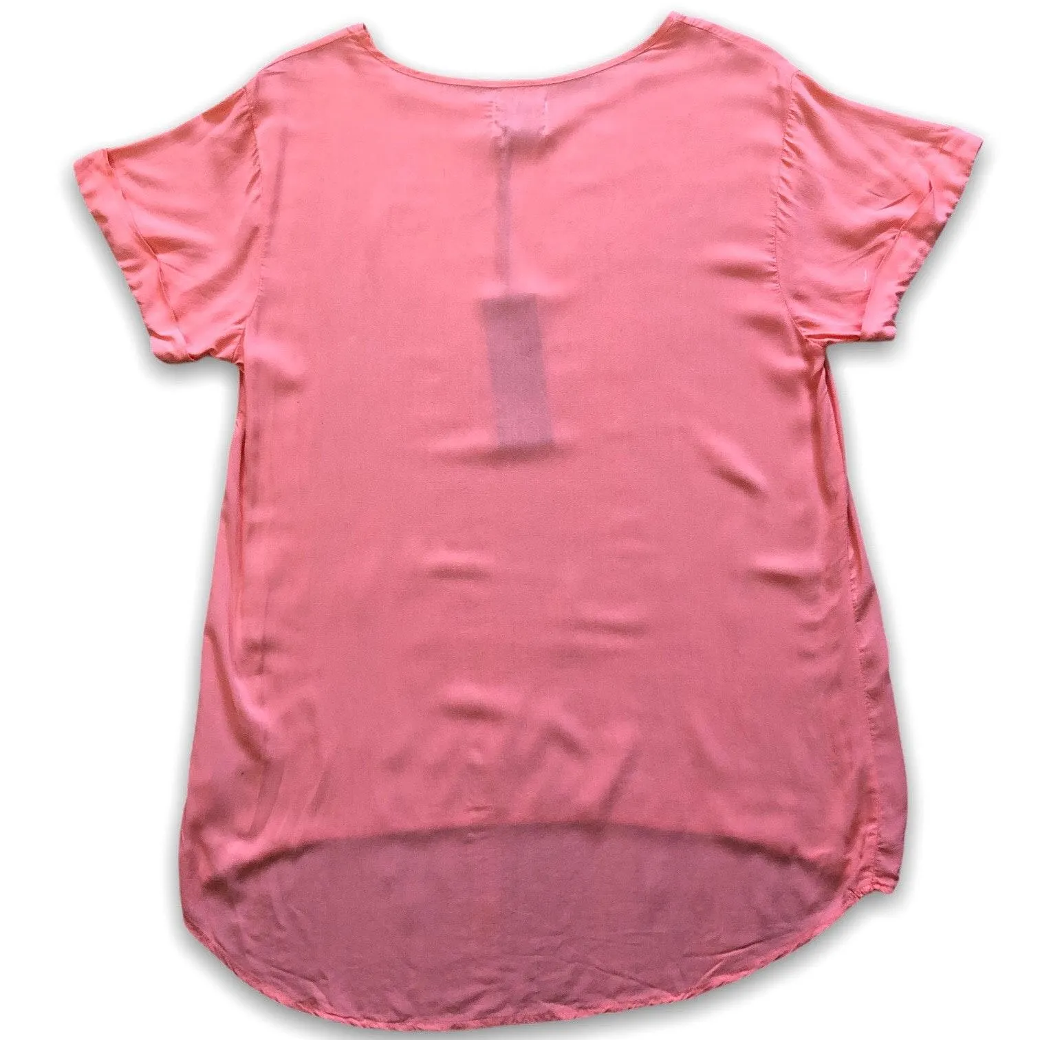 Tina + Jo Short Sleeve Top Basics Oil Wash Coral Women's Size Small NWT New - Image 2