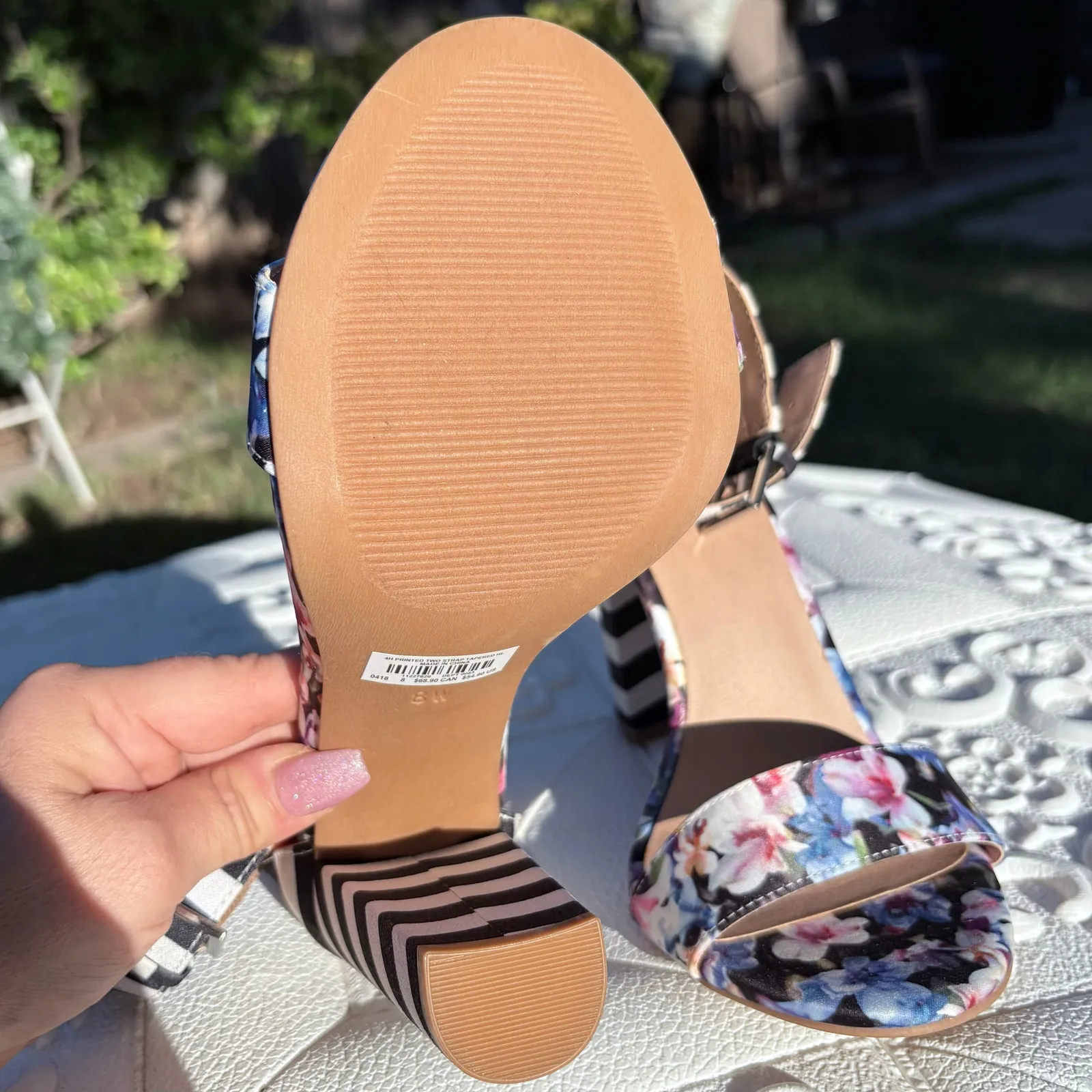 TORRID Ankle Strap Striped Chunky Heel Sandals size 8W
New - Image 7