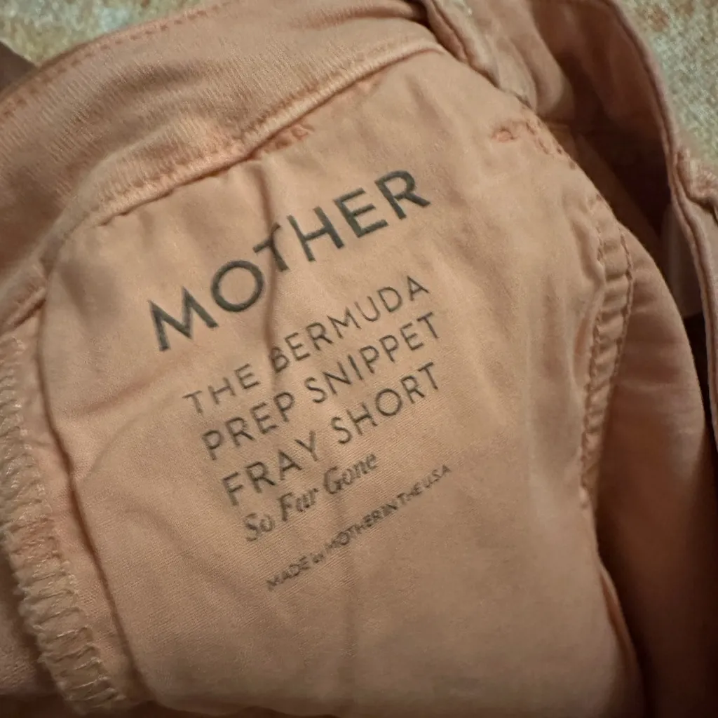 Mother denim the Bermuda prep snippet fray short so far gone pink size 24 - Image 4