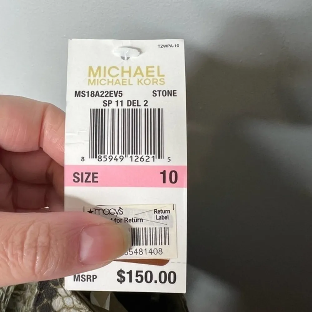 NEW Michael Michael Kors strapless snake animal print ruffle dress size 10 - Image 8