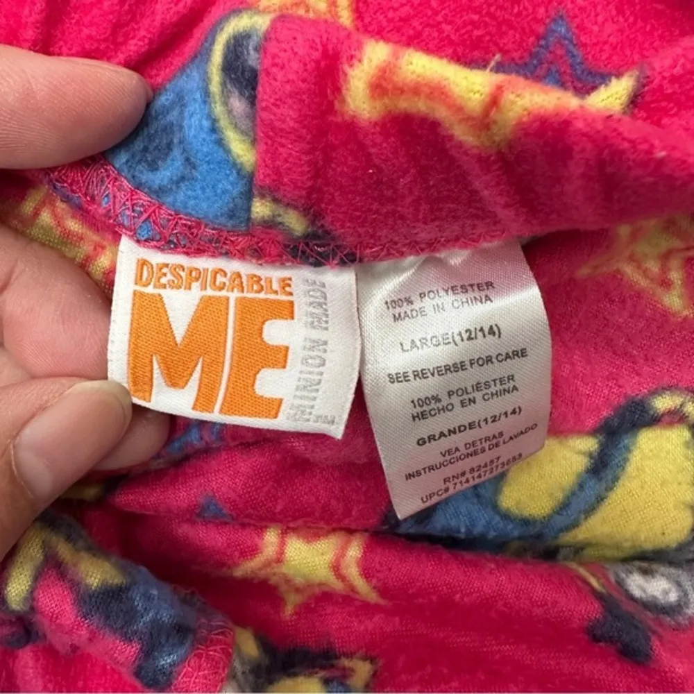 Despicable Me Minions Pink Micro Fleece Pajama Lounge Sleepwear Bottoms Sz Large - Image 8