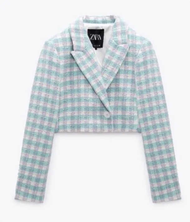 Zara tweed textured blazer jacket - Image 2