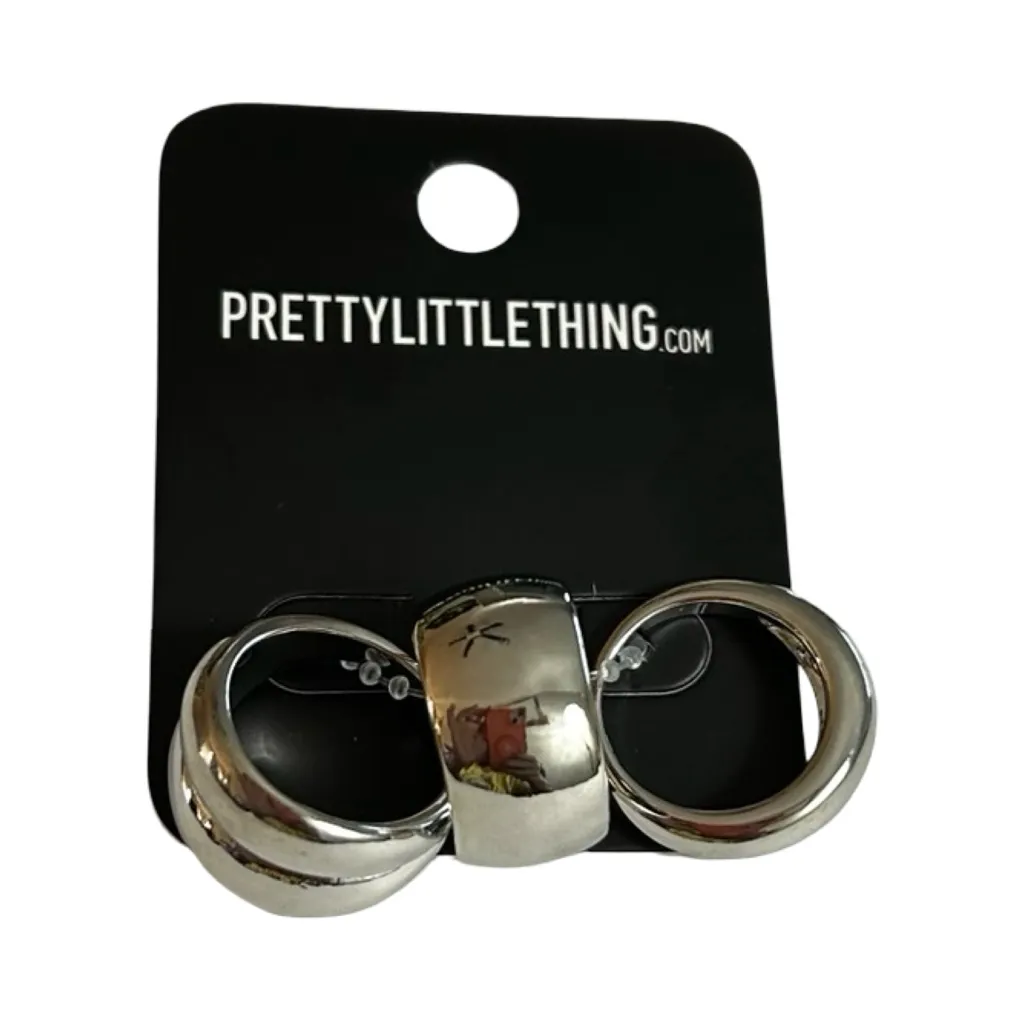 PrettyLittleThing Silver Simple Chunky Ring Set Size S/M - Image 4