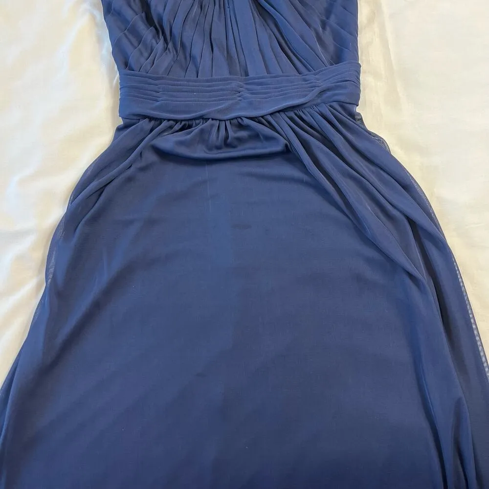 David's Bridal Women's 2 Blue Midi Light Weight Brides Maid Navy Formal Dress - Image 8