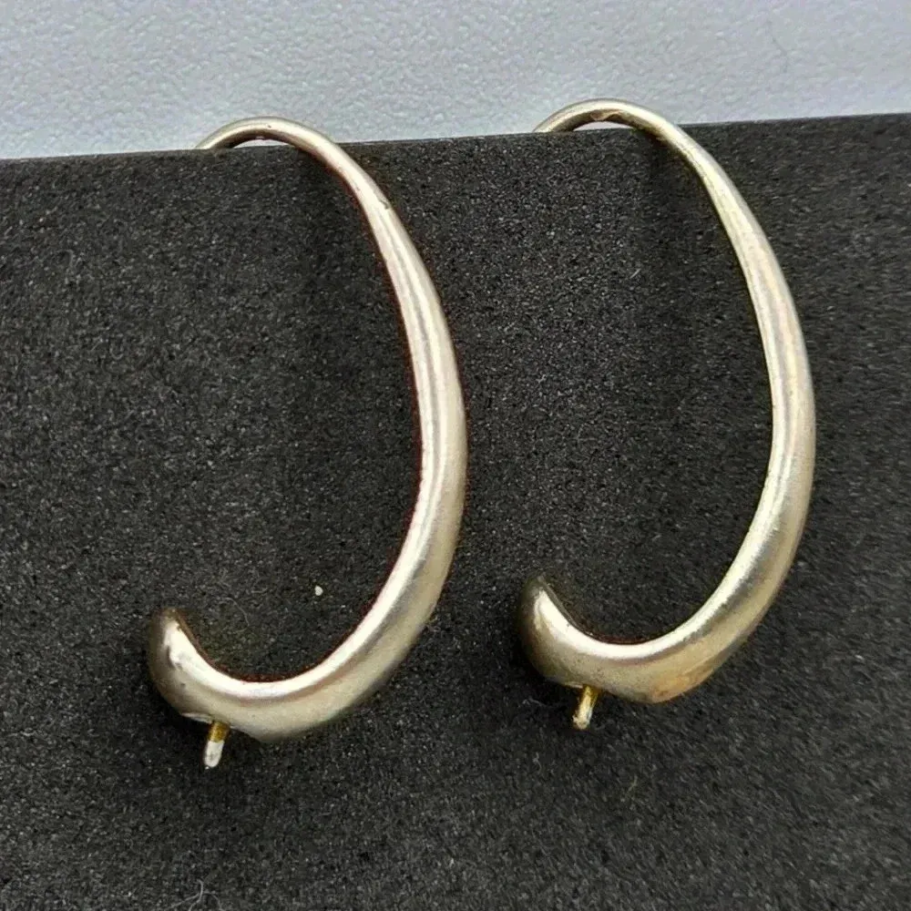 Silver Open Hook Stud Dangle Earrings‎ Boho Retro Fashion Jewelry E30 - Image 3