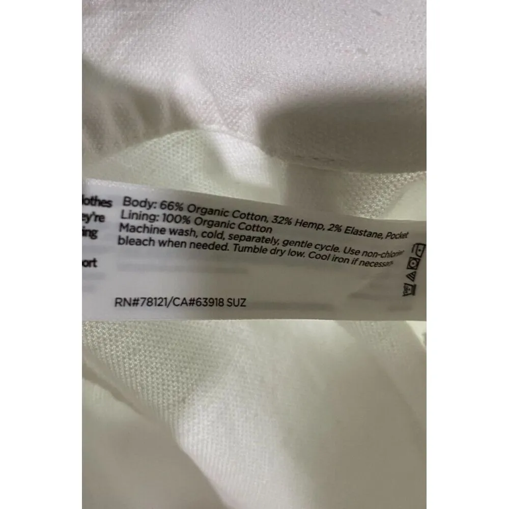 Eileen Fisher Women Organic Cotton‎ Hemp Ankle Pants White Sz 24/3X Minimalist - Image 5