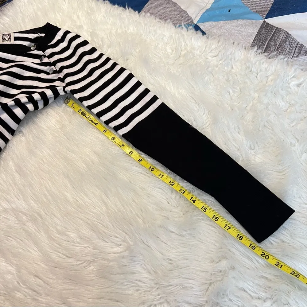 Anne Klein Striped Color Block Sweater Top Women’s Size Small Snap Detail Soft - Image 8