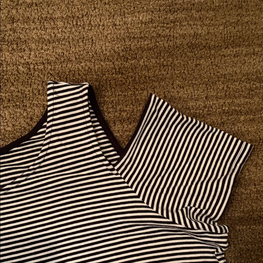 MK women’s Striped Cold Shoulder Top - Image 3