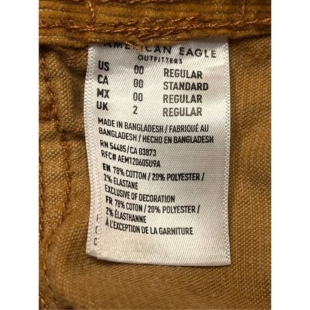 American Eagle Hi-Rise A-Line Skirt Corduroy Tie Waist Super Stretch Brown Size - Image 6