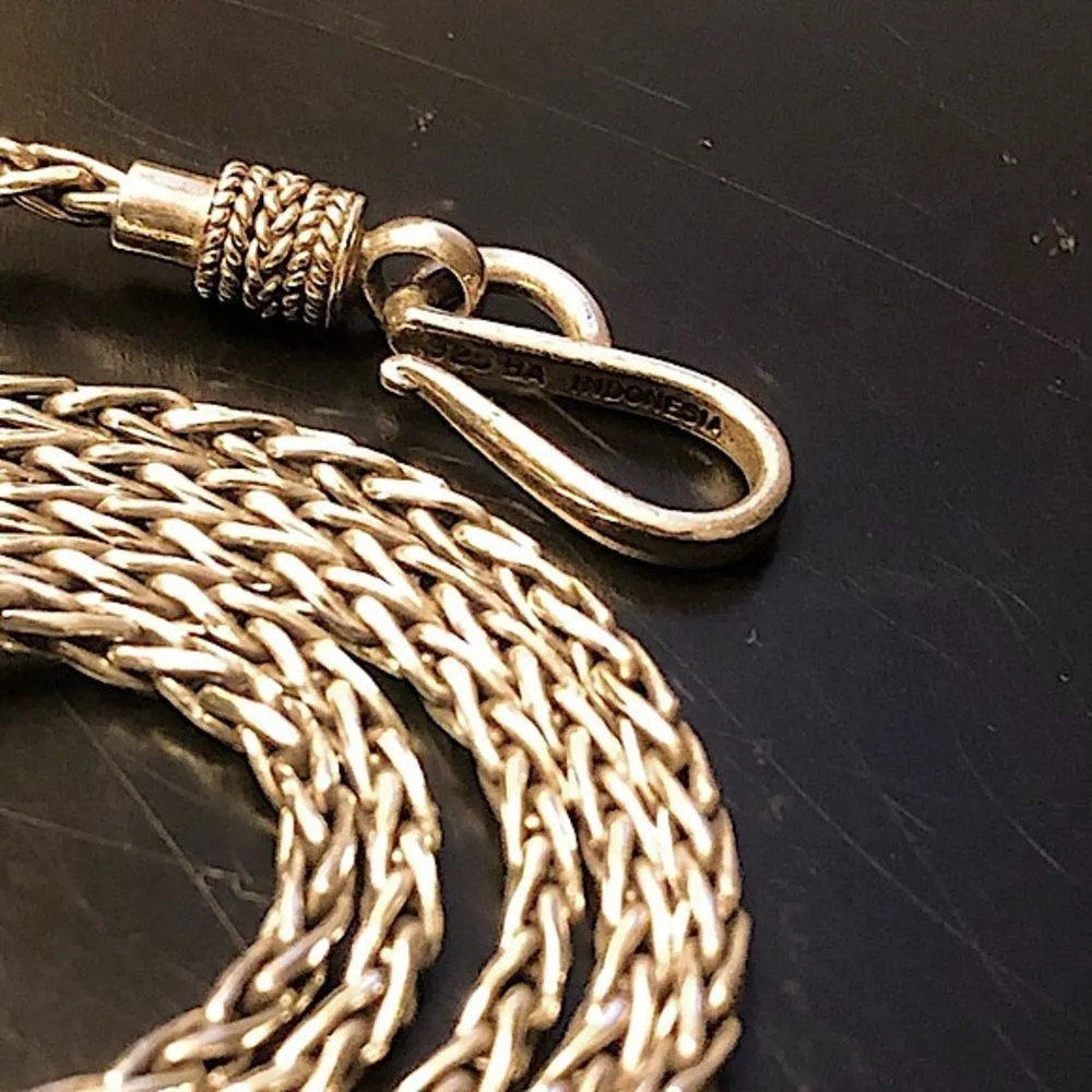 Stunning BA Suarti Crafted Balinese Woven Sterling Silver Necklace - Image 10