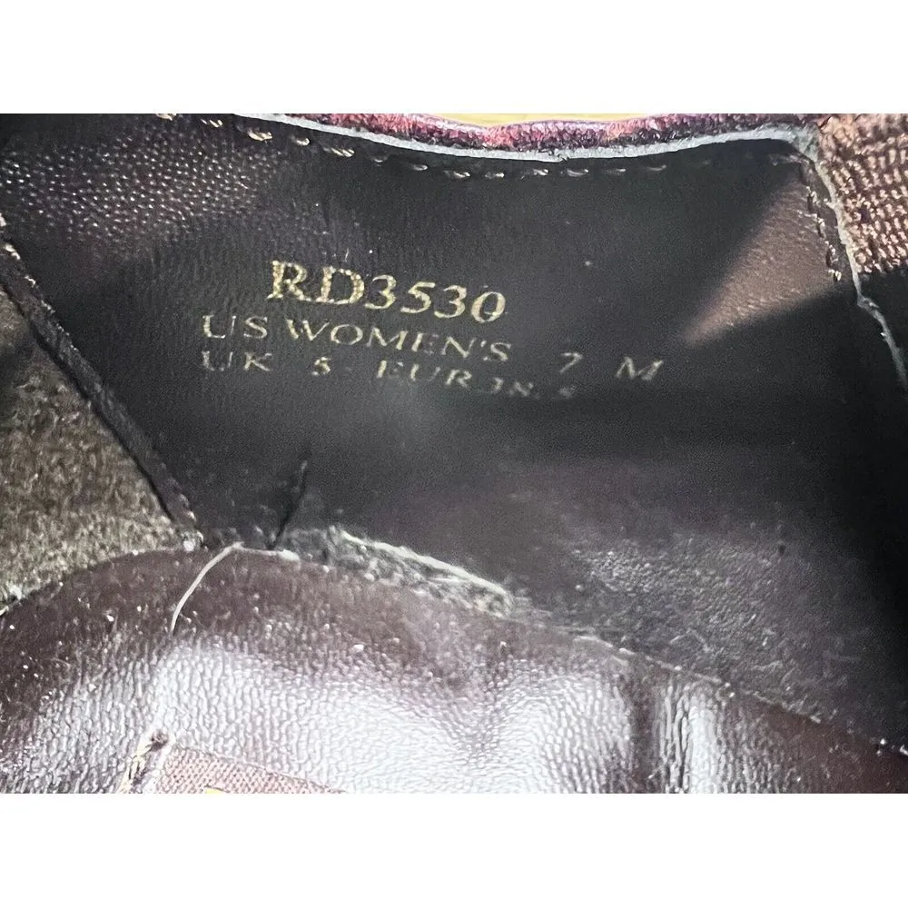 DURANGO RD3530 Maroon/Brown Leather Western Ankle Boots BOOTIES WOMENS 7 - Image 9