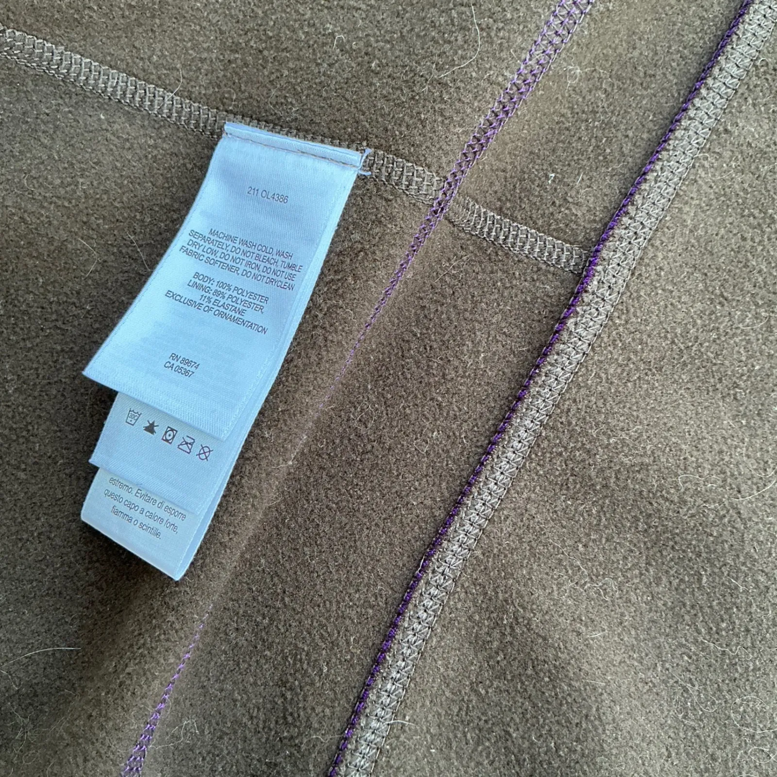 Mountain Hardwear Women's Hoodie Jacket Brown Purple Trim Size M Full Zip Fleece - Image 6