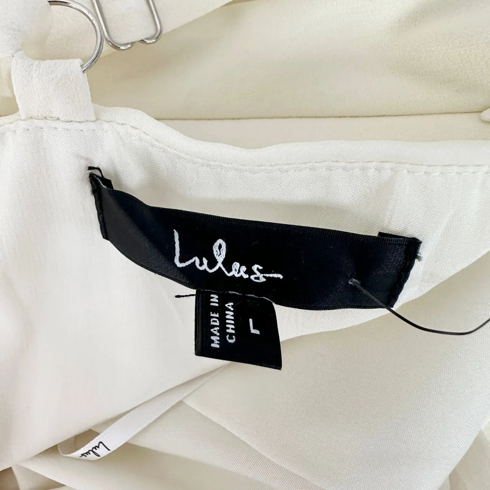 NEW Lulus Irresistibly Darling Ivory Chiffon Midi Dress and Scarf Set Large - Image 11