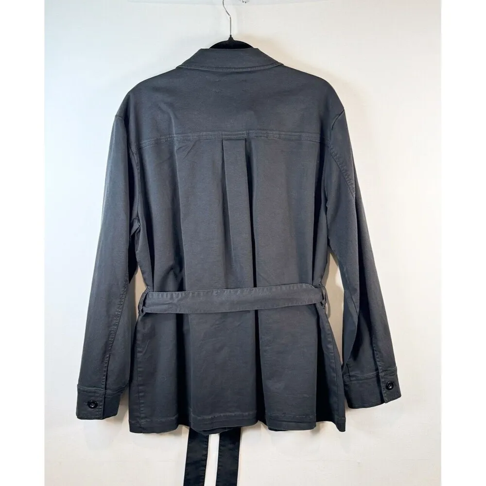 Michael Stars Women Jacket Black Alec Button Up Long Sleeve Safari Outdoor Large - Image 3