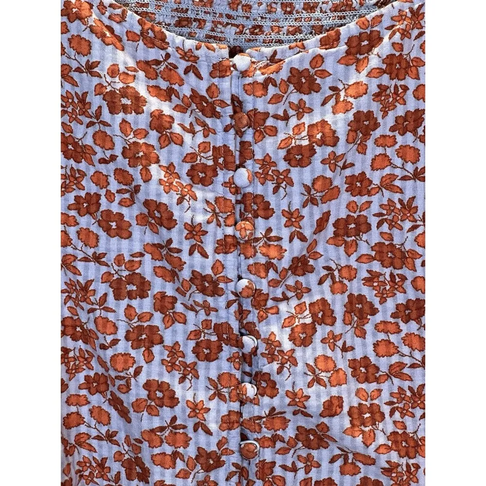 Madewell Women's Button-Front Smocked-Back Top in Piccola Floral Size 12 - Image 3