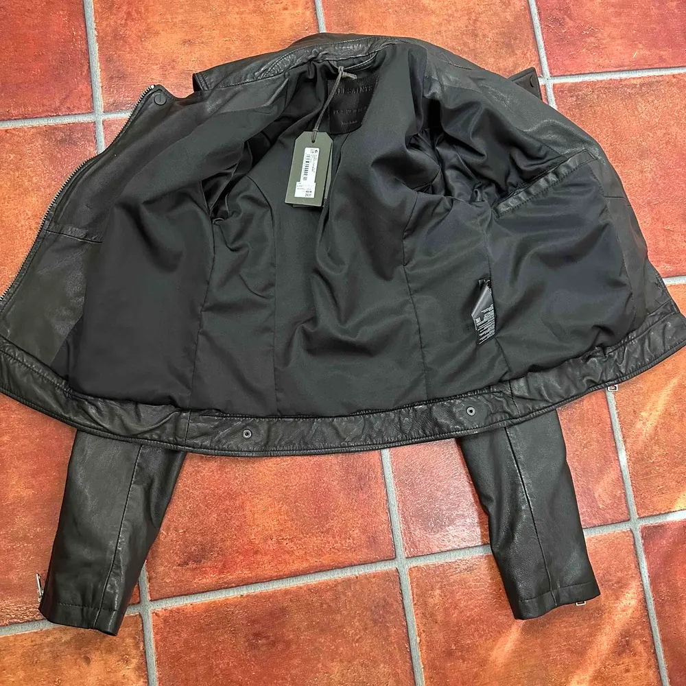 NWT AllSaints Sheep Leather Moto Jacket in Black Size US 00 - Image 9