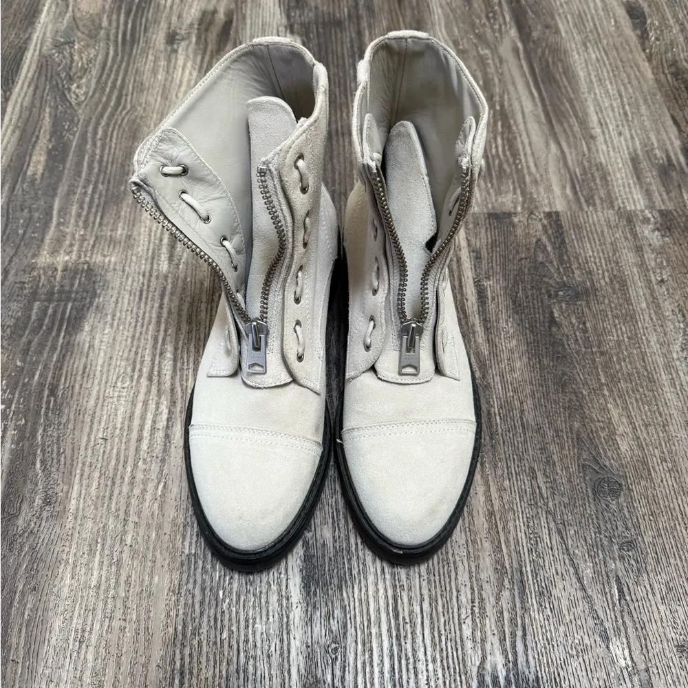 All Saints Off-White Leather Boots - Image 7